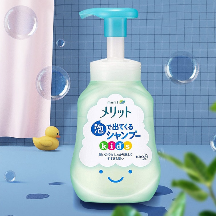 KAO Merit Kids Foaming Shampoo - Gentle, Easy-to-Use Formula for Clean and Fresh Hair