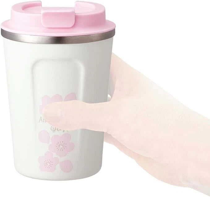 Skater Thermal Insulated Stainless Steel Tumbler 350ml - Sakura White