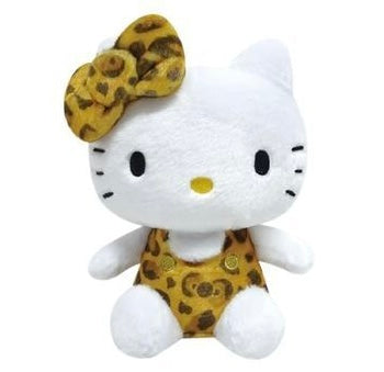 Sanrio Character Hello Kitty Sitting Stuffed Toy (Leopard Print Series) Brown