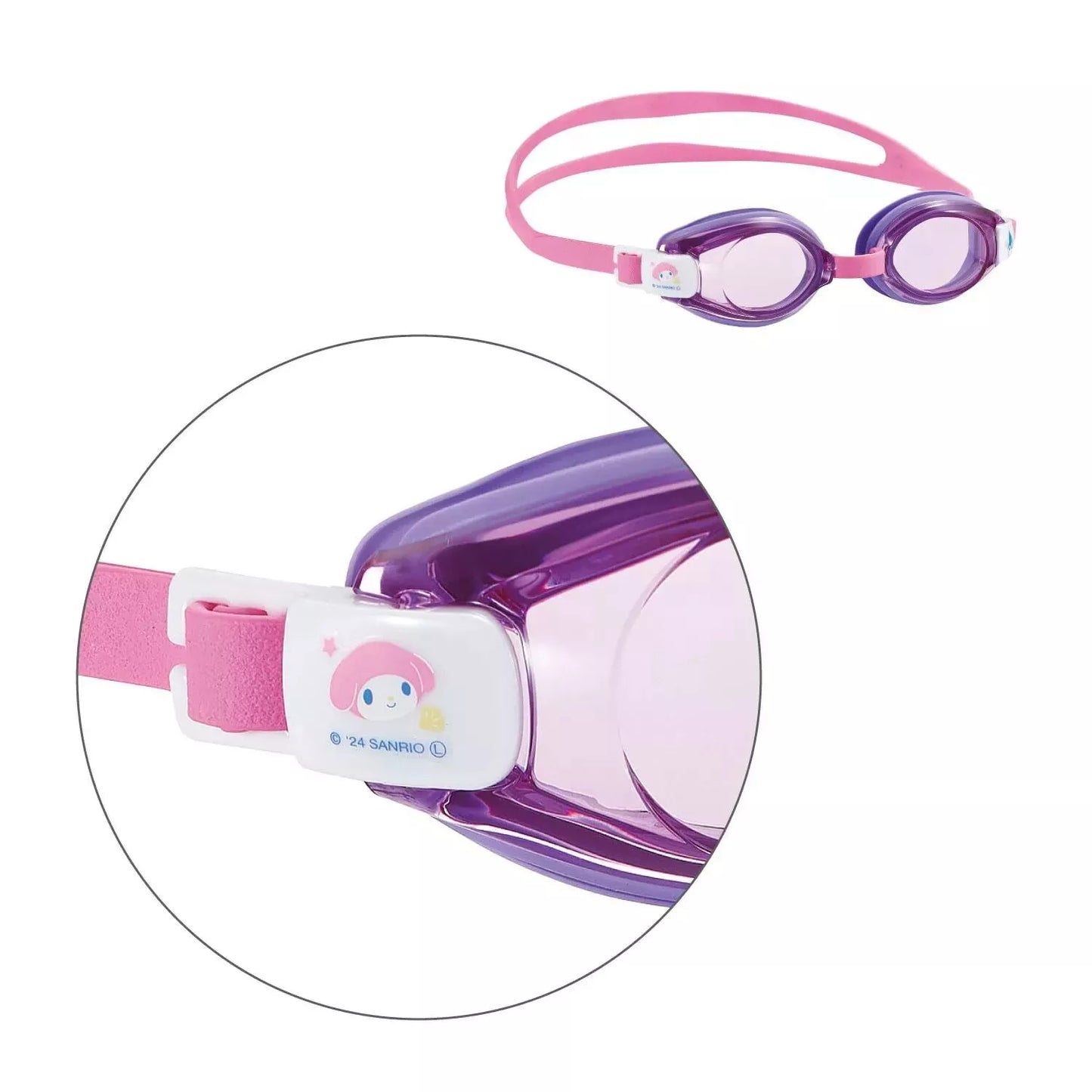 SWANS Swimming Goggles Antibacterial Cushion for Children 3 to 8 Kuromi Melody