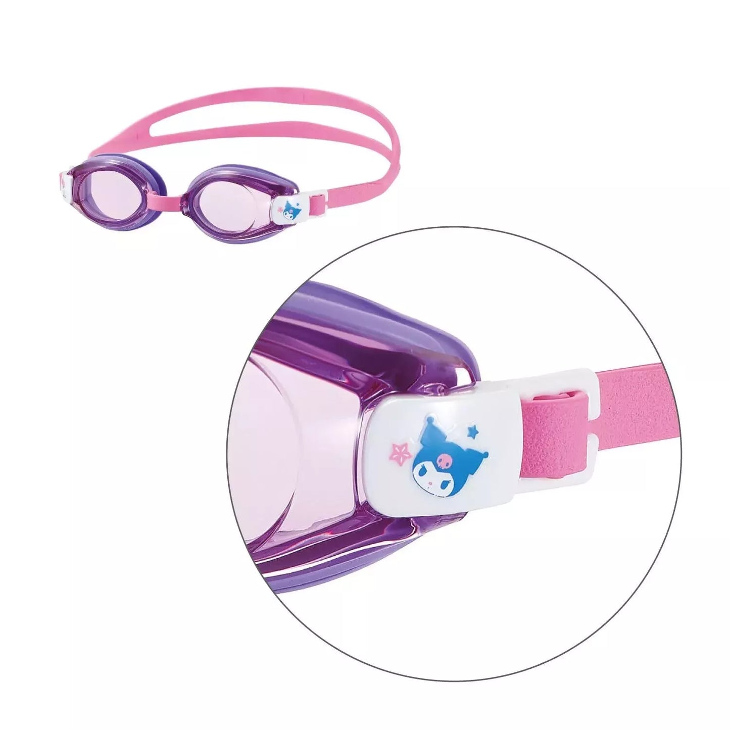 SWANS Swimming Goggles Antibacterial Cushion for Children 3 to 8 Kuromi Melody