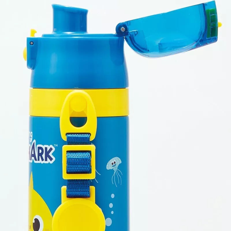 Skater Stainless Steel Kids Water Bottle Direct Drinking 470ml Baby Shark