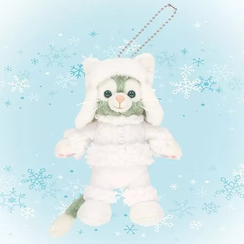 Tokyo Disney Duffy gelatoni White Winter Time Wonders badge Plush keychain